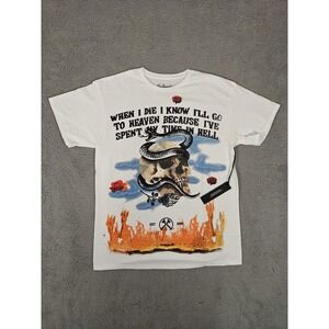 Civil Regime Shirt Mens Large White Skull Snake Rose‎ Flames Graphic Streetwear